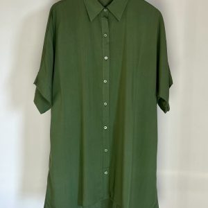 Verde Musgo - Camisão de Praia em Viscolinho